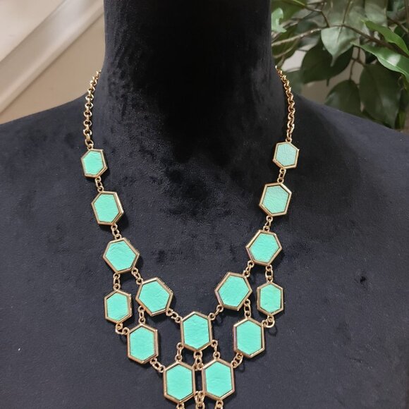 Womens Beautiful Turquoise Noah's Ark Enamel Statement Necklace with Lobster - Picture 2 of 6